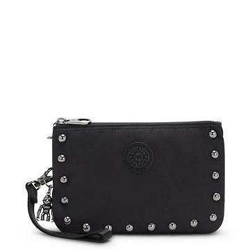 Kipling Creativity Extra Large Metallic Wristlet Bags Opulent Black Stud | CA 2064FD